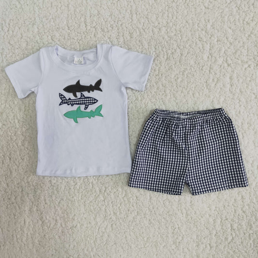 (Promotion)Boys summer embroideried outfits A8-23