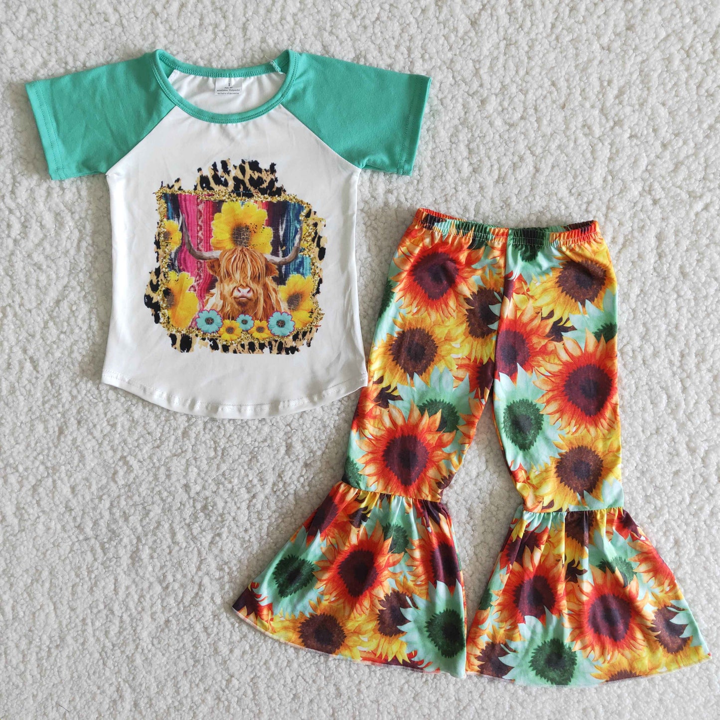 (Promotion) Short sleeve bell bottom pants outfits   B9-3