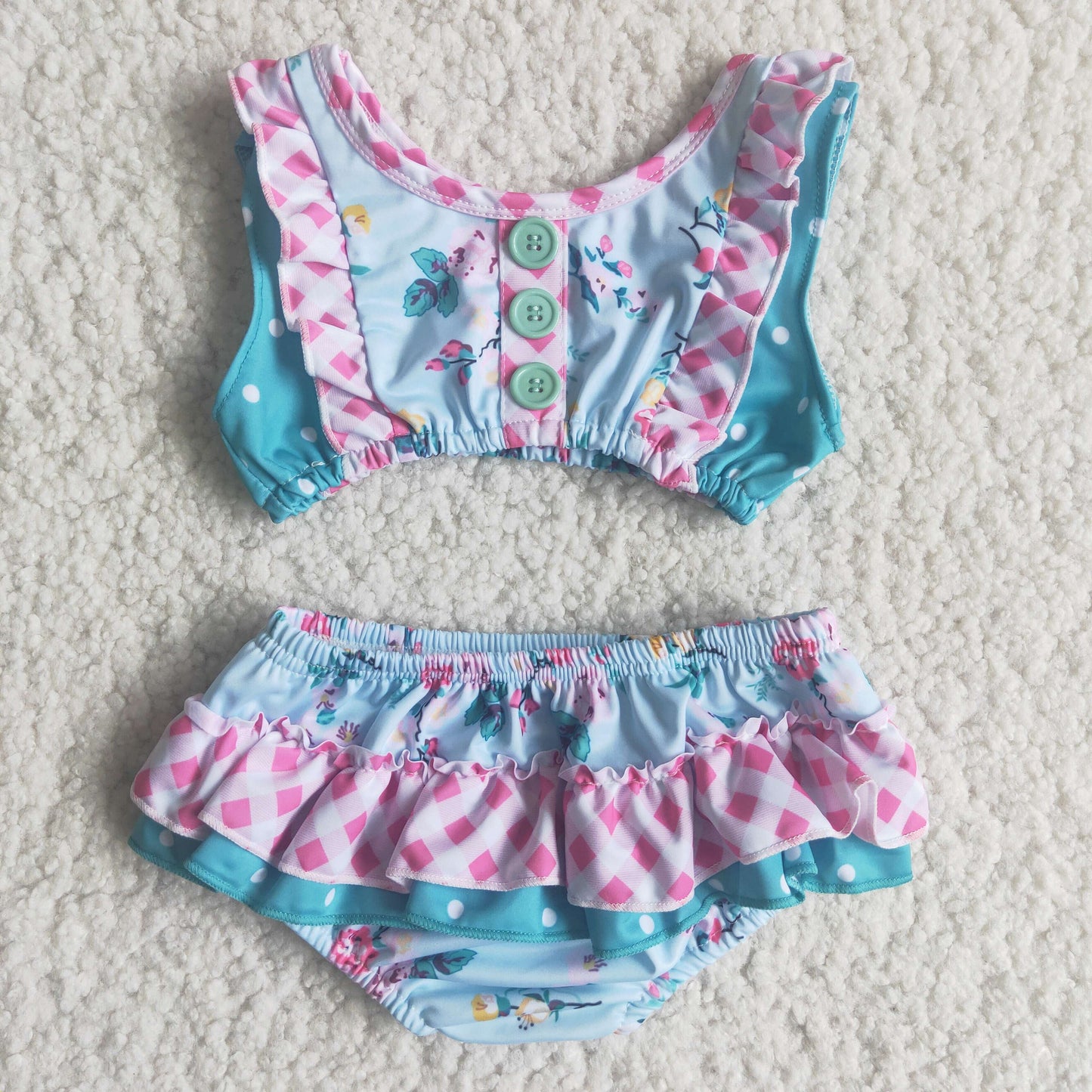 Girls flower print swimsuit