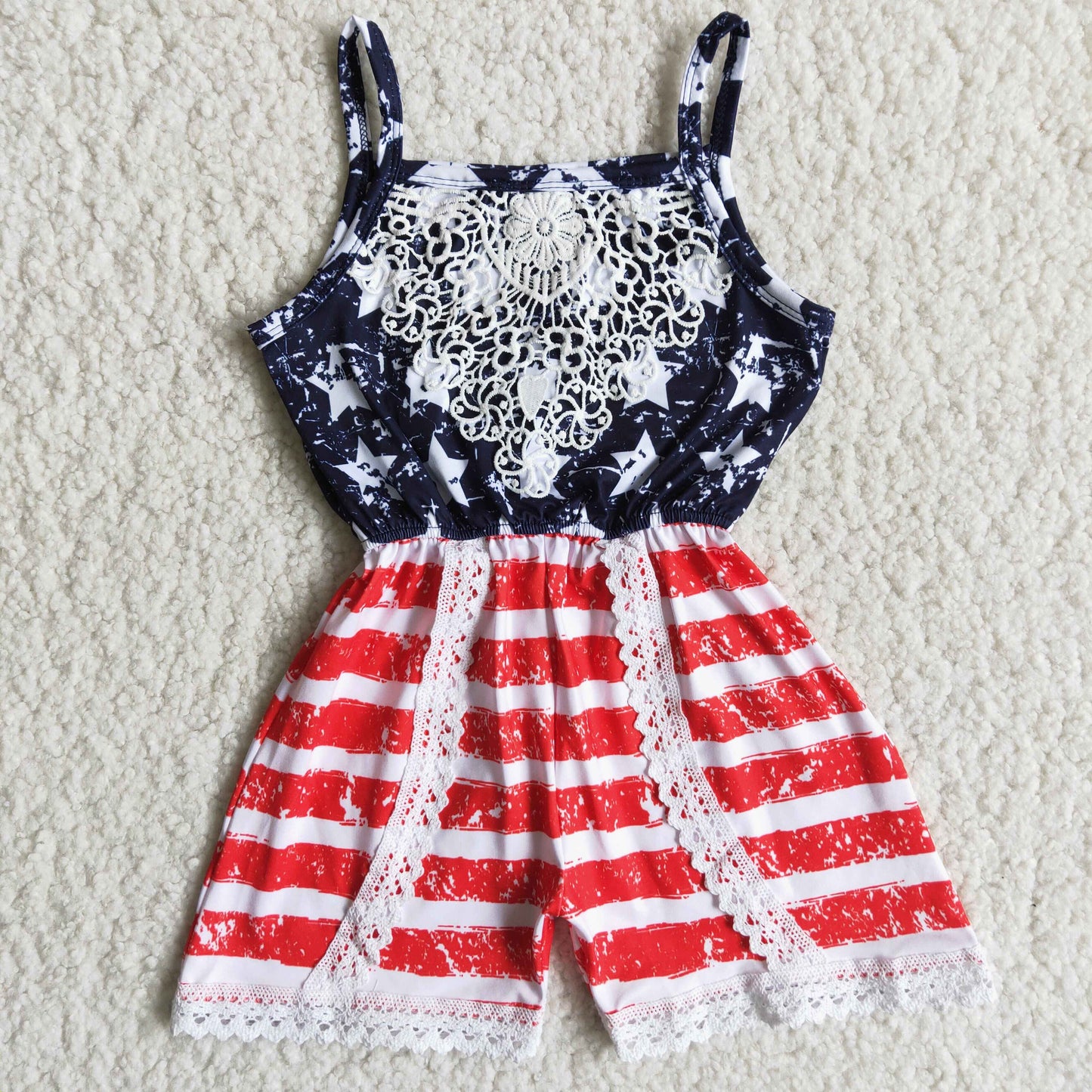 (Promotion)Baby girls 4th of July jumpsuit