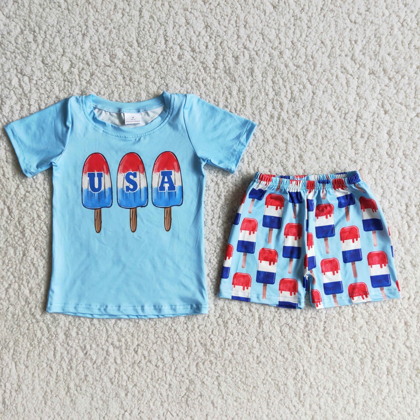 Boys summer short sleeve 4th of July outfits