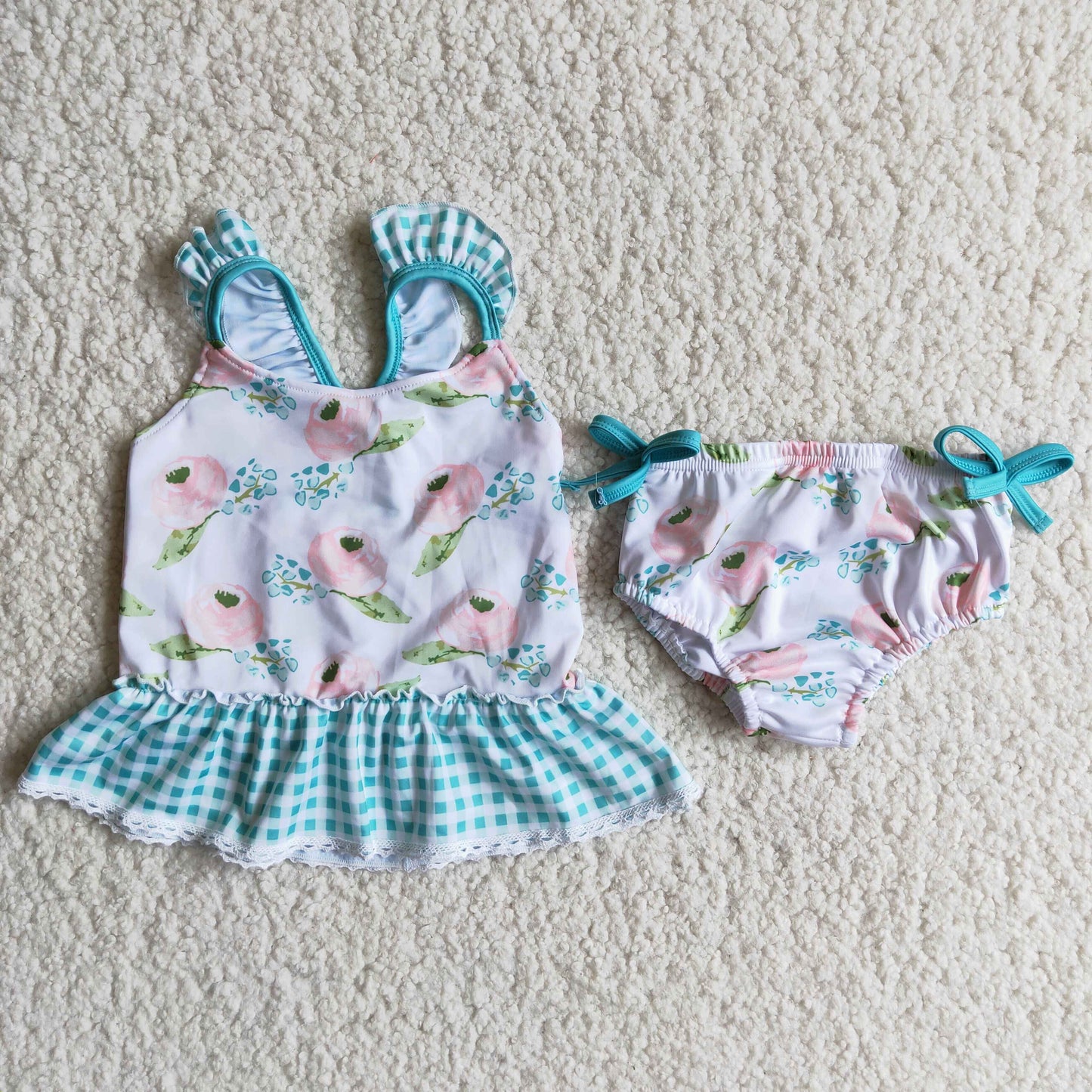 Girls flower print swimsuit