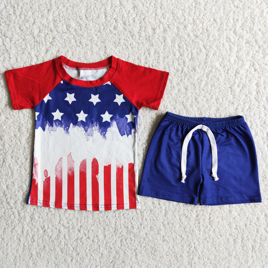 Boys summer short sleeve 4th of July outfits