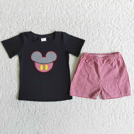 (Promotion)D5-15Boys summer short sleeve shorts embroideried outfits