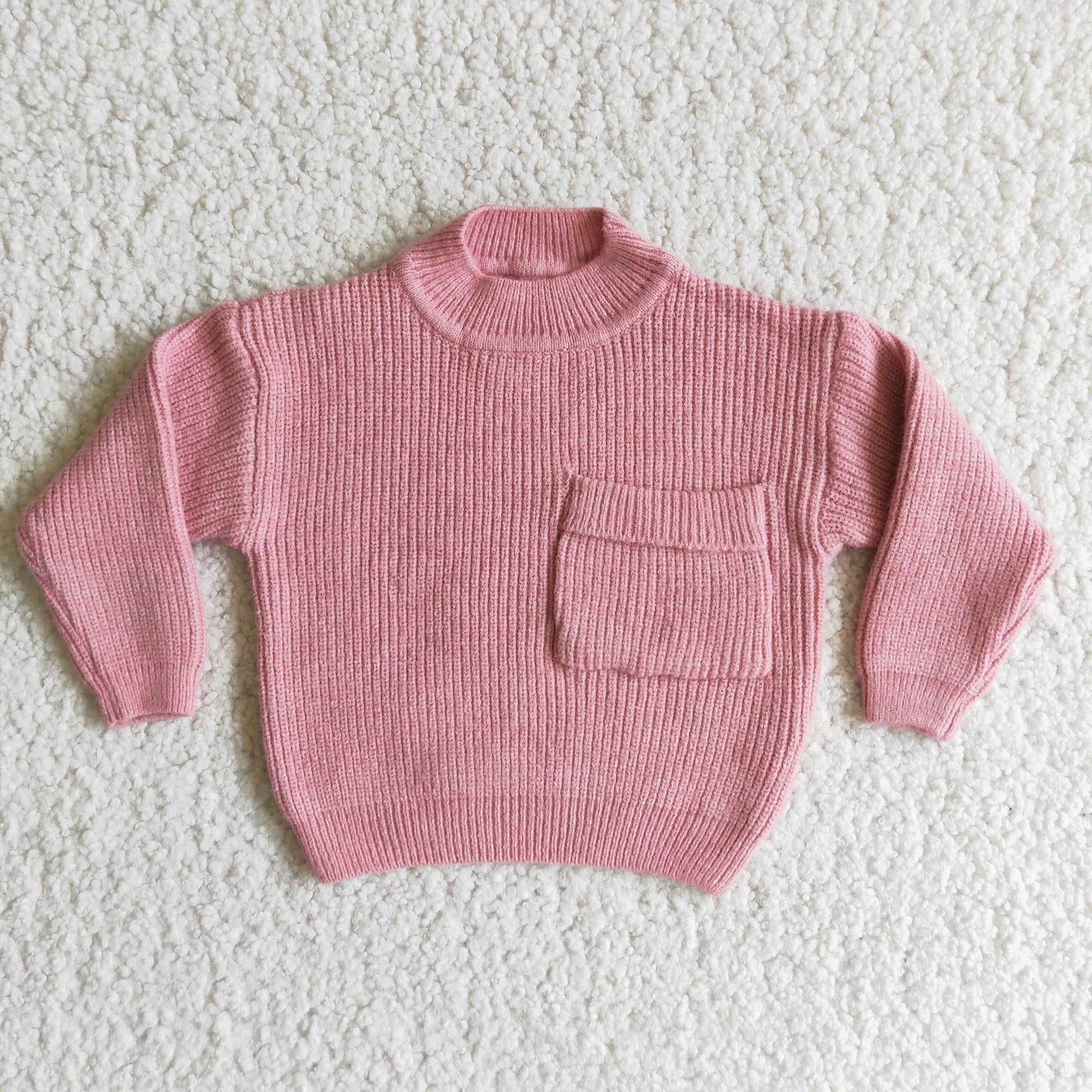 (Promotion) Baby girls pockets pink sweater   6 B12-40