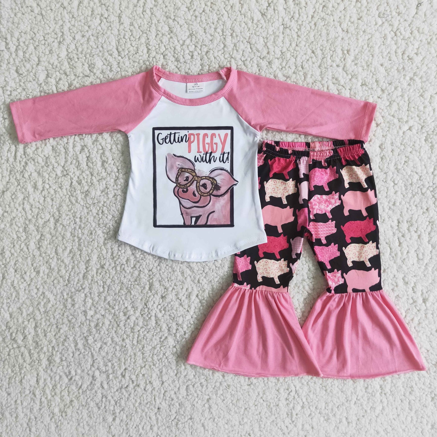 (Promotion) 6 A10-17 Long sleeve bell bottom pants outfits