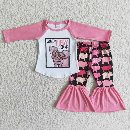 (Promotion) 6 A10-17 Long sleeve bell bottom pants outfits