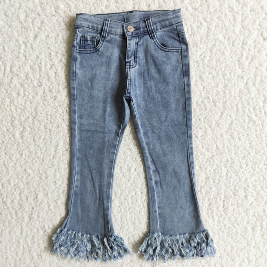 B7-13 Light blue denim tassel pants Jeans