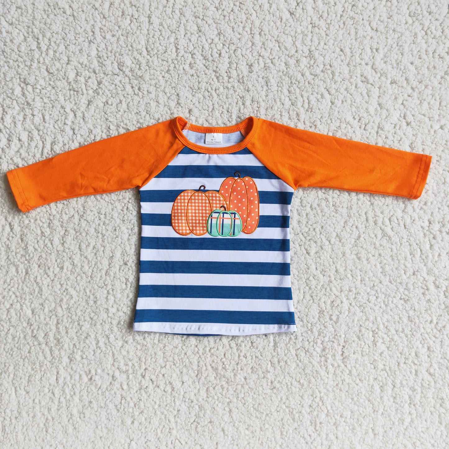 Long sleeve Tee pumpkin embroideried shirts   6 A19-29