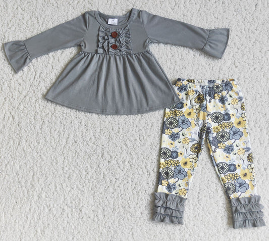 Girls grey tunic top legging pants outfits   6 A11-28