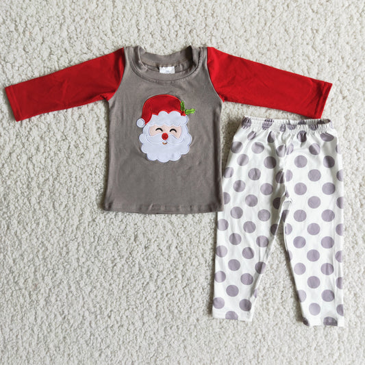 (Promotion)6 A20-14 Christmas Santa embroideried outfits