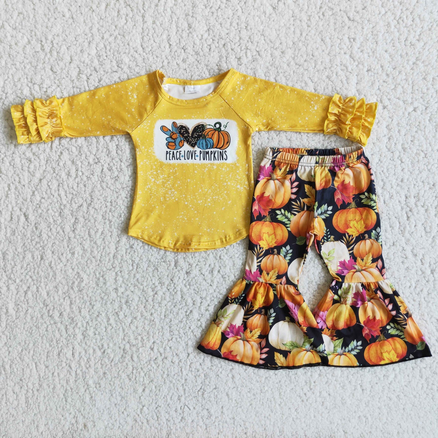 Long sleeve bell bottom pants pumpkin outfits