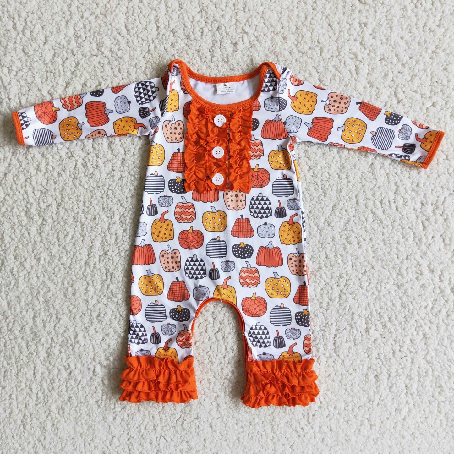 Baby girls pumpkin romper   6 B8-20