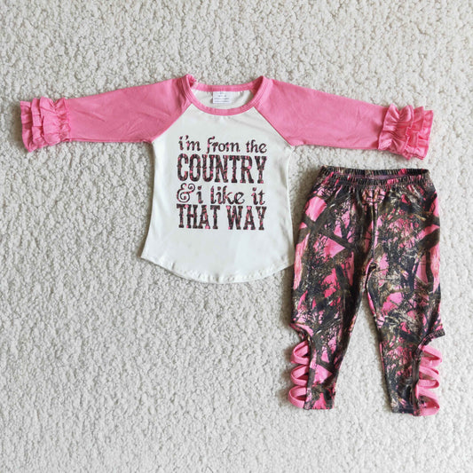 (Promotion) 6 A10-12 I like that way pink camo legging pants outfits
