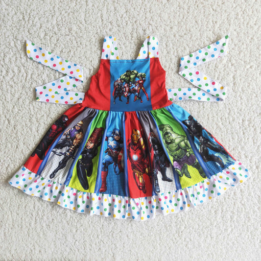 D4-17 Sleeveless superhero twirl dress