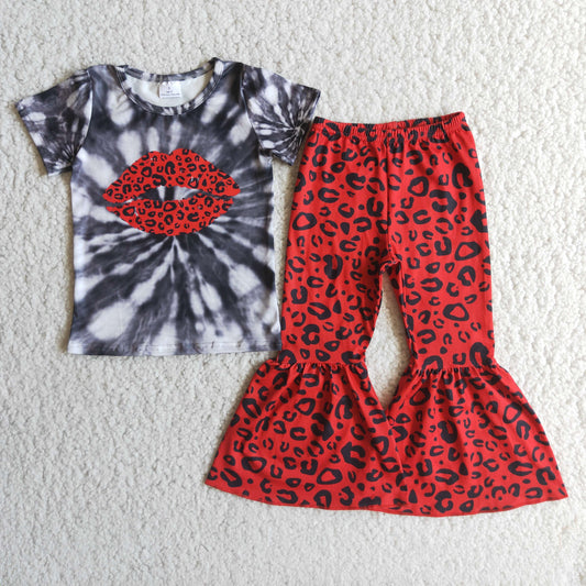 Girl Red Lip Leopard Outfit  C10-11