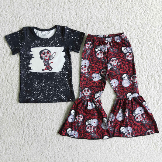 (Promotion) E2-17Short sleeve bell bottom pants Halloween outfits