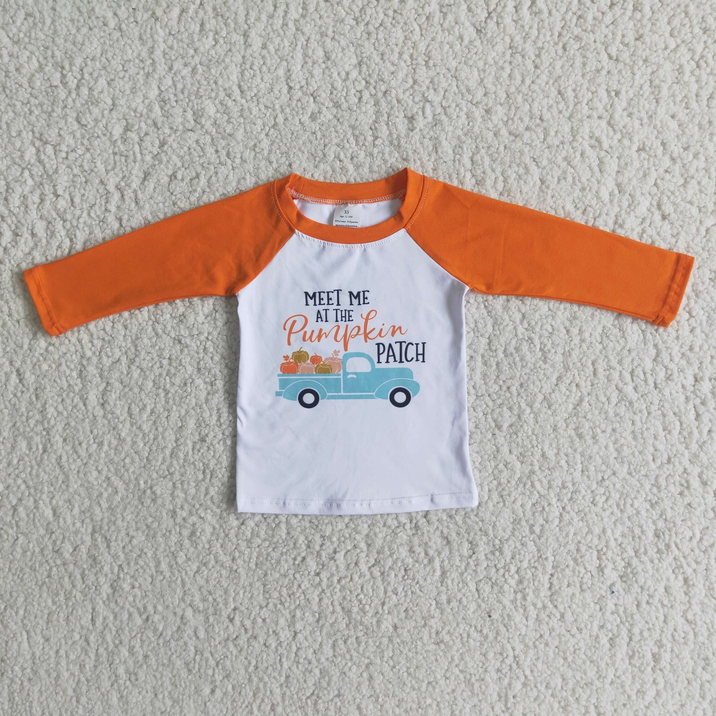 (Promotion) Long sleeve boys pumpkin truck Tee shirts top  6 A11-17