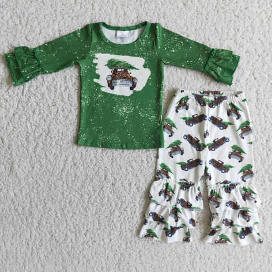 (Promotion)6 A20-18 Christmas Tree Truck Ruffles Pants Outfits