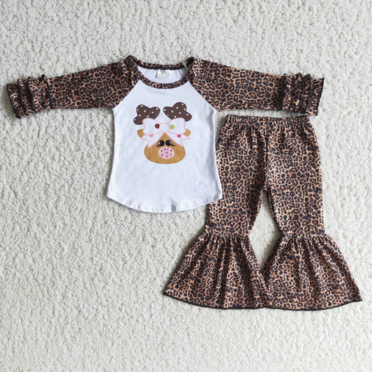 (Promotion) 6 C8-31 Leopard Deer Girls Christmas Outfits