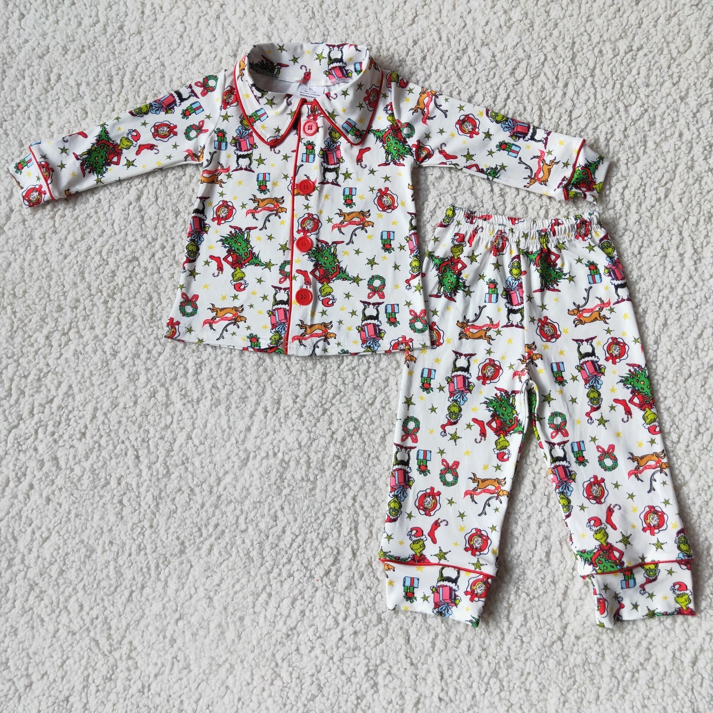 (Promotion)6 C6-39 Boys long sleeve Christmas pajamas