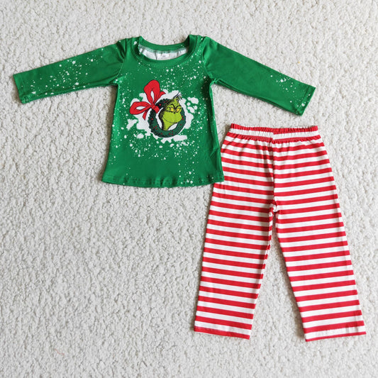 (Promotion) 6 A12-4 Green Christmas Frog Kids Outfits