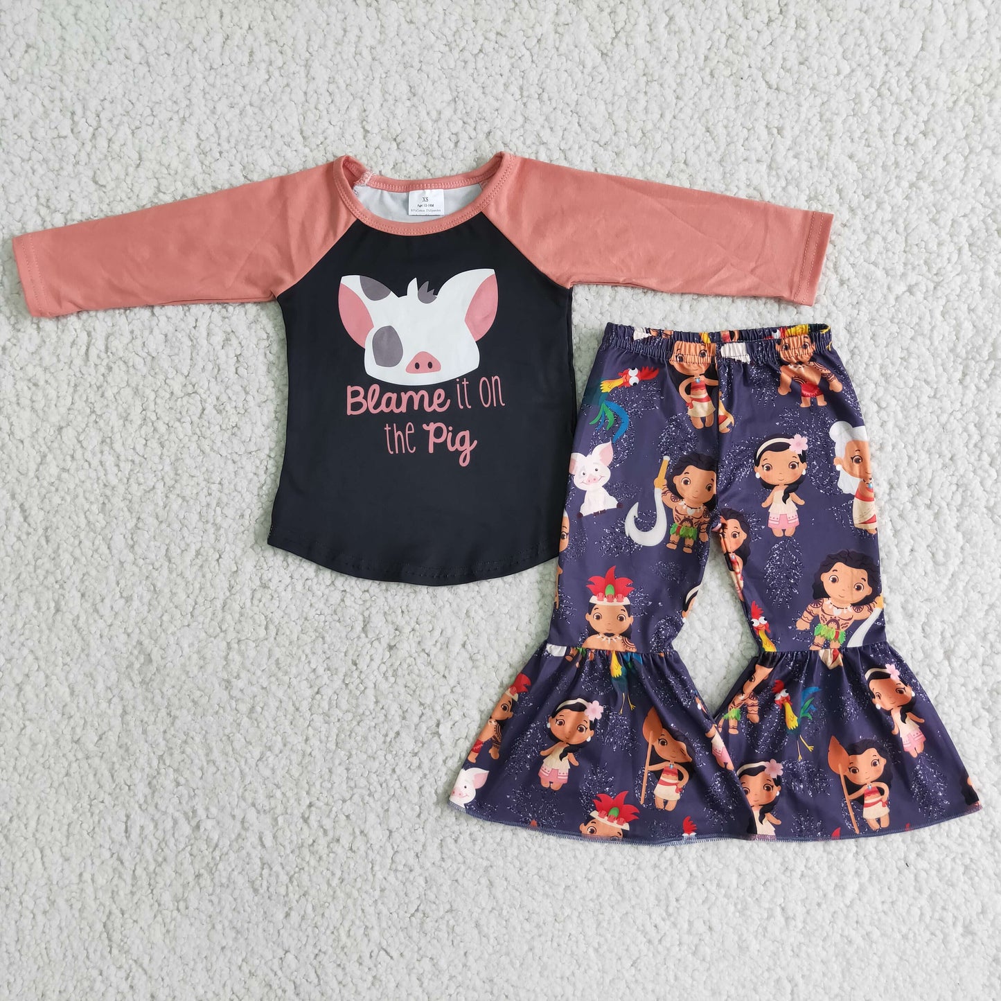 (Promotion) 6 B3-40 Cartoon Figure Print Girls Clothes Sets