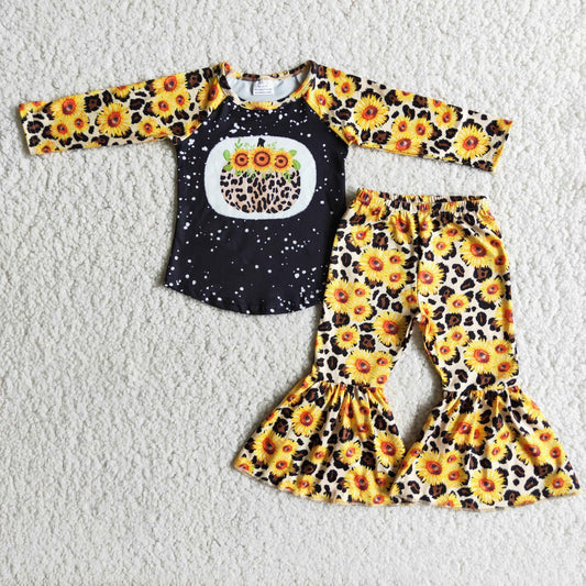 (Promotion) 6 A10-19Long sleeve bell bottom pants pumpkin outfits
