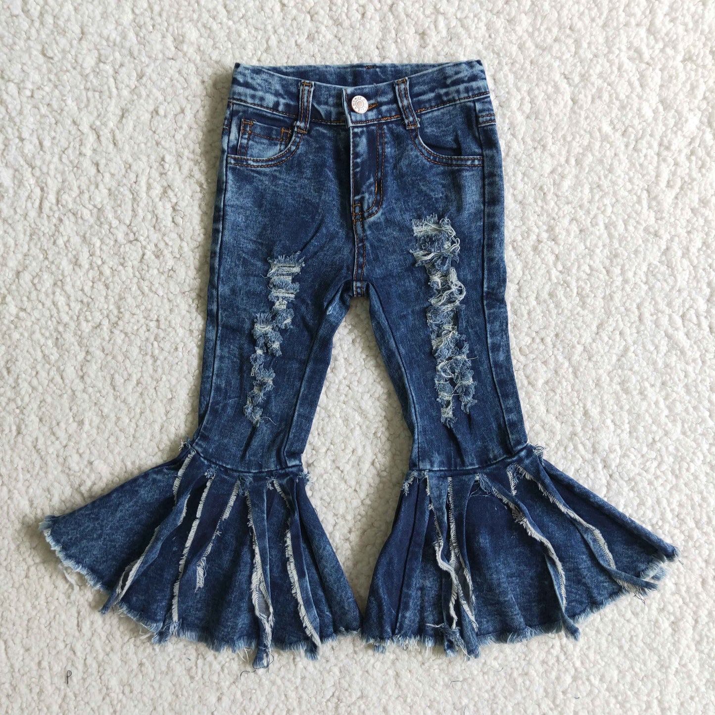 Bell bottom fringed jeans          C4-23