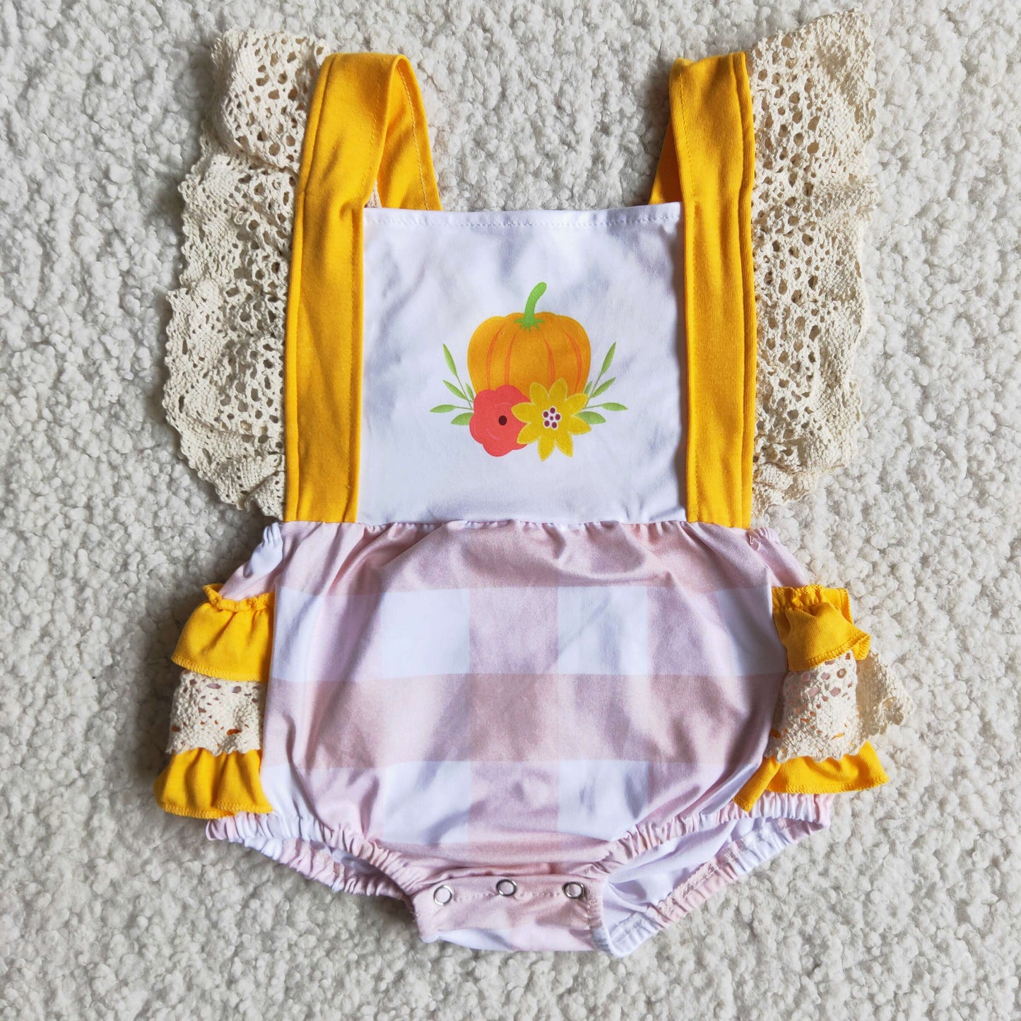 (Promotion)A0-13 Baby girls pumpkin bubble romper