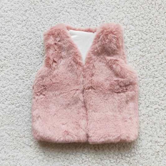 Girls pink winter sherpas soft vest  6 A21-14