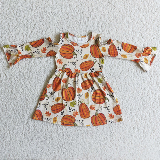 (Promotion) Long sleeve tunic pumpkin dress   6 A12-2