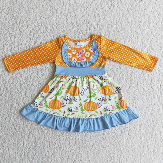 (Promotion) 6 A12-30 Long sleeve tunic pumpkin dress