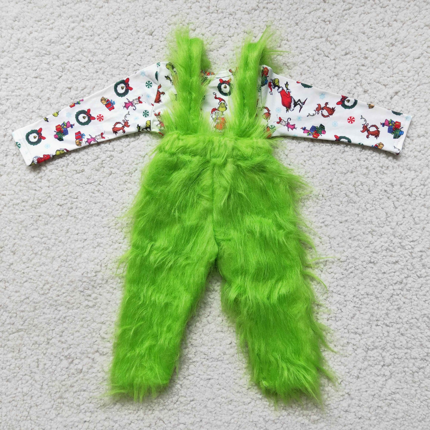 Boys Christmas fuzzy pants outfits   6 B0-4