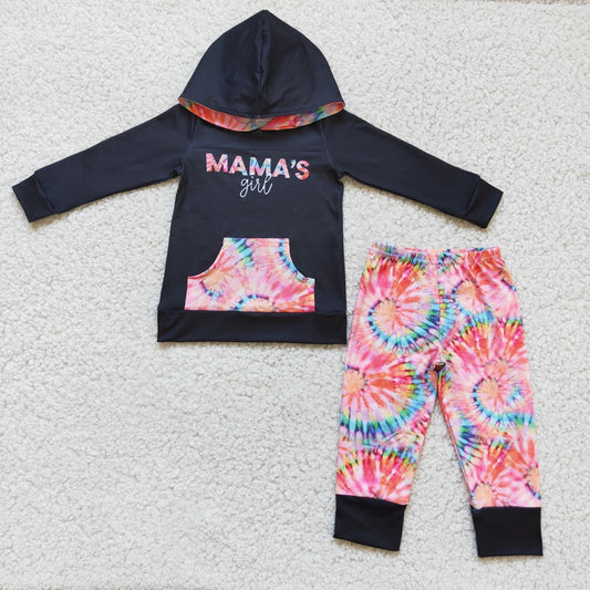 (Promotion)6 A14-17 Mama's Girl Tie-dye Hooded Outfits