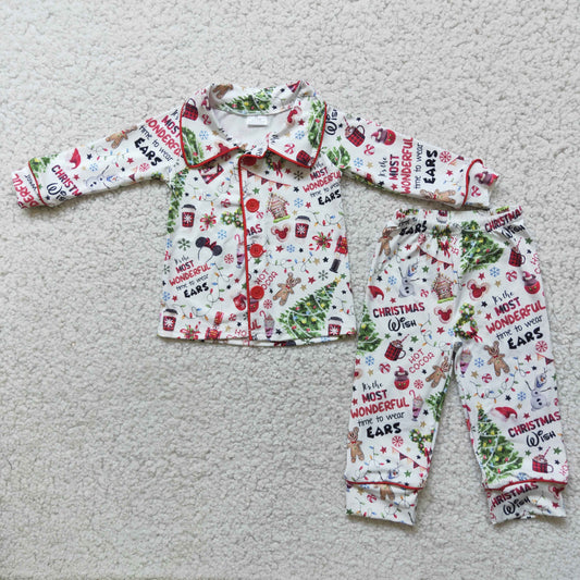 (Promotion) Boys long sleeve mouse Christmas tree pajamas     6 A1-30