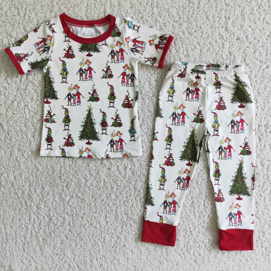 (Promotion)Boys short sleeved pajamas Christmas outfits   E2-2