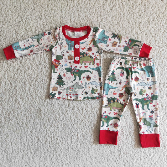 (Promotion) Boys long sleeved pajamas Christmas outfits   6 A3-27