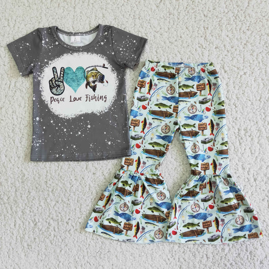 (Promotion)Short sleeve bell bottom pants outfits        Aa-3