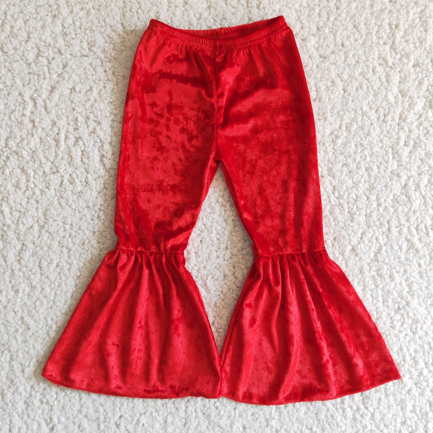 B3-11 Red Velvet Bell Bottom Pants