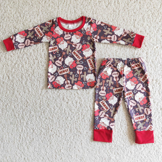 (Promotion)Boys long sleeved Christmas outfits   6 B4-25