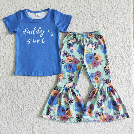 (Promotion)Short sleeve bell bottom pants outfits 	 E2-4
