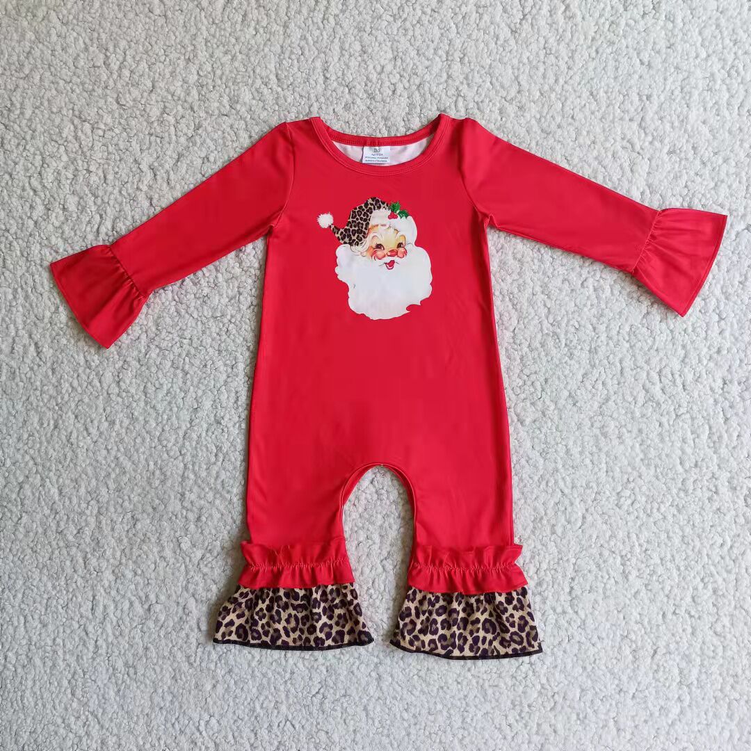 (Promotion)6 A10-4 Santa Baby Girls Christmas Romper