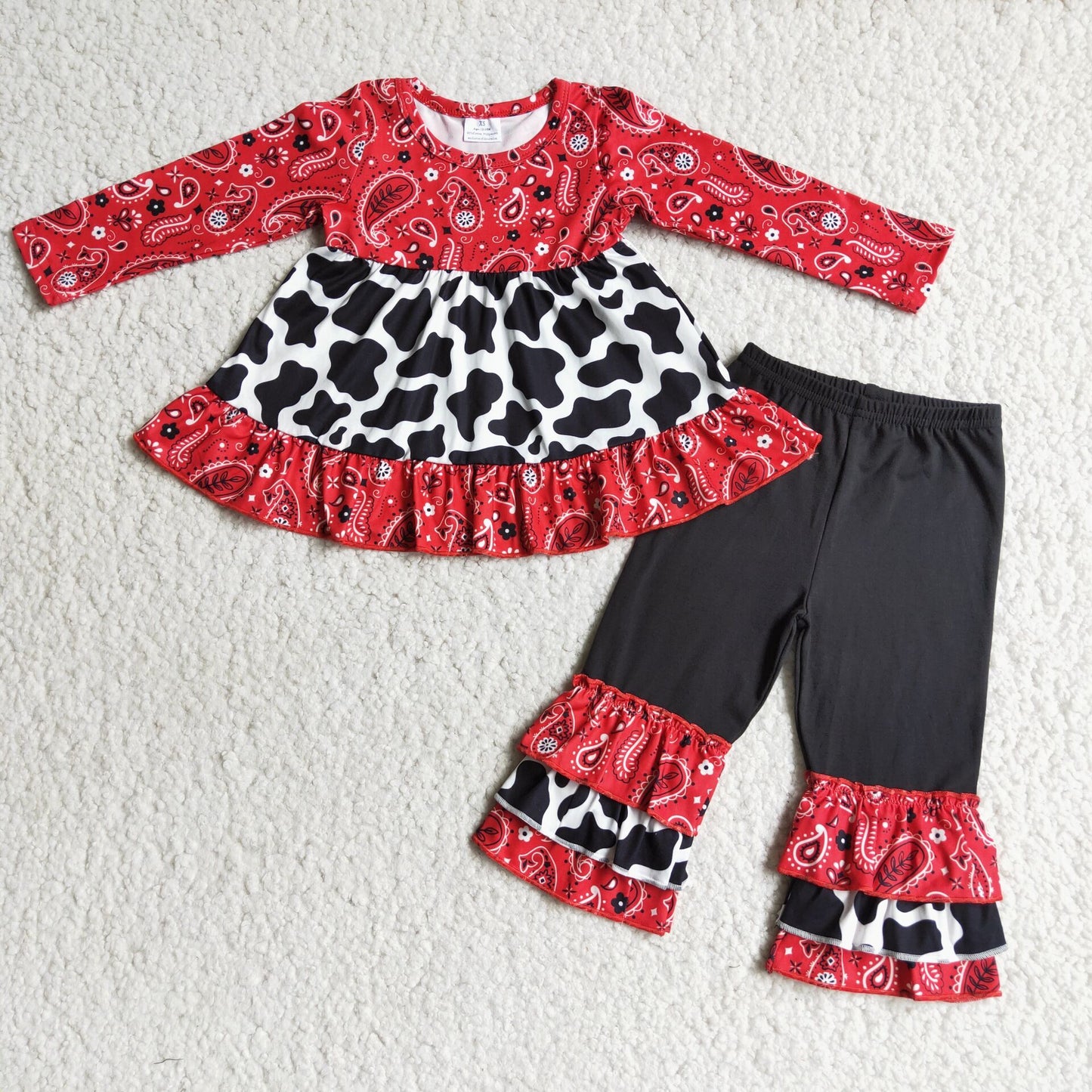 (Promotion) Long sleeve ruffles pants outfits    6 B2-23