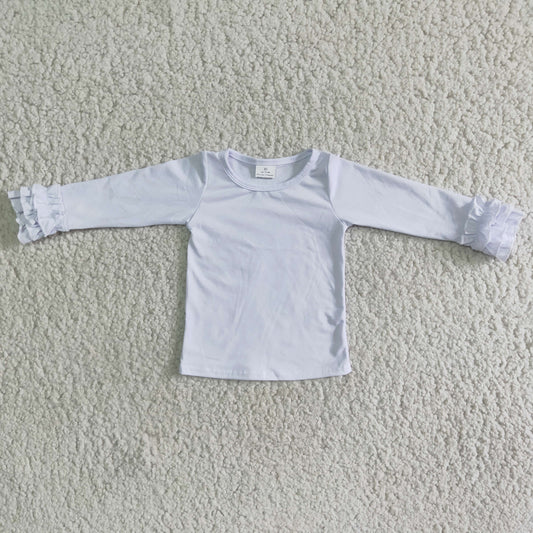 Long sleeve white cotton top for girls  6 A8-1