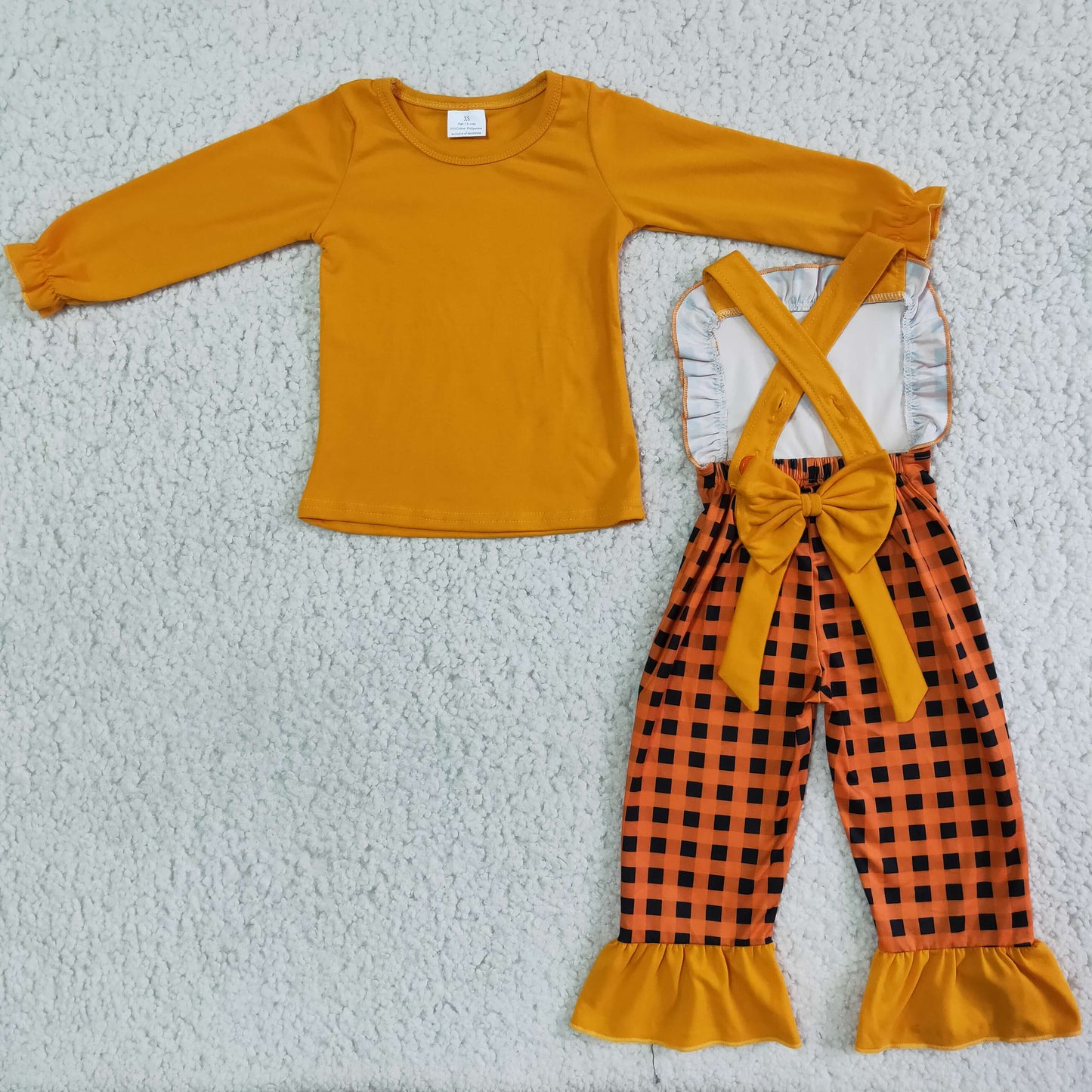 Girls overall design Thanksgiving outfits        6 A10-18