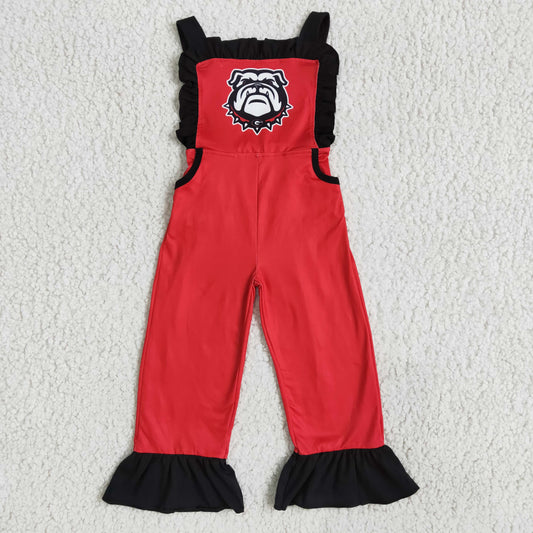 Girls red Football Team jumpsuit   D5-17