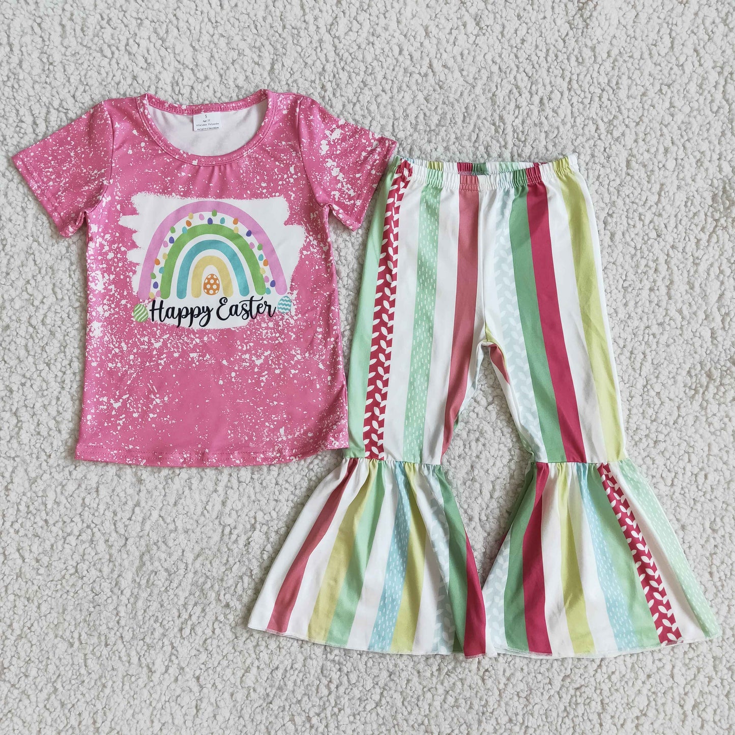 (Promotion)Short sleeve bell bottom pants Easter outfits