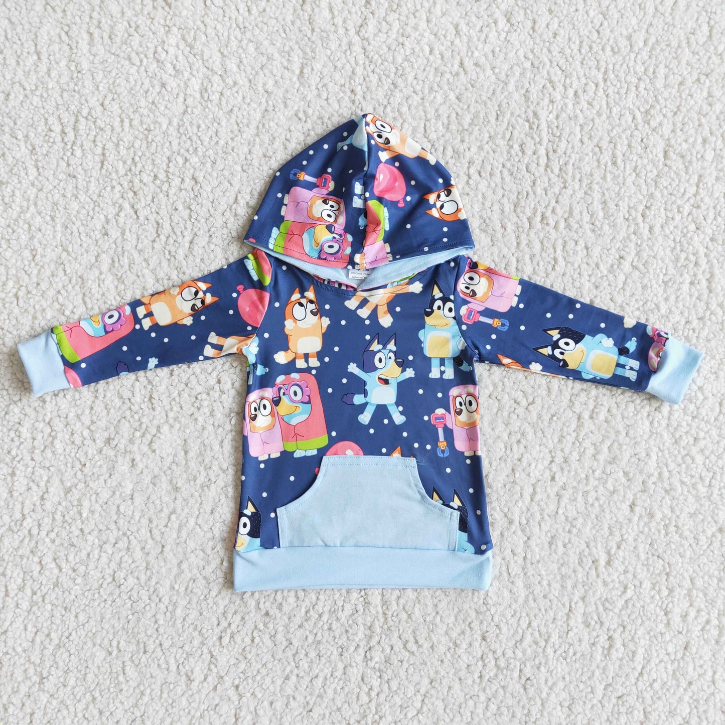 Long sleeve cartoon dog print hooded top    6 B2-31