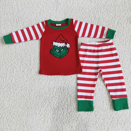 (Promotion) Boy's long sleeve pants Christmas embroideried outfits